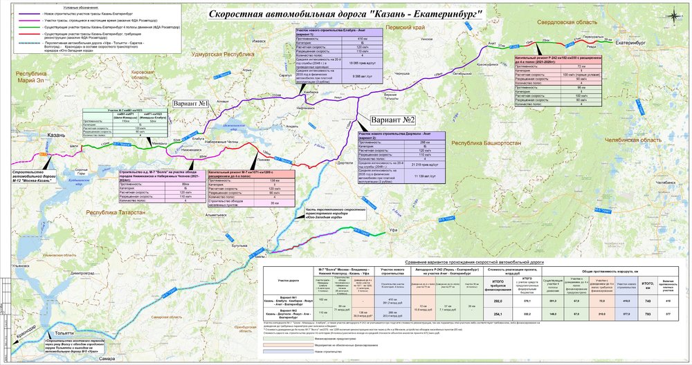 Трасса М 12 Казань – Екатеринбург карта, схема